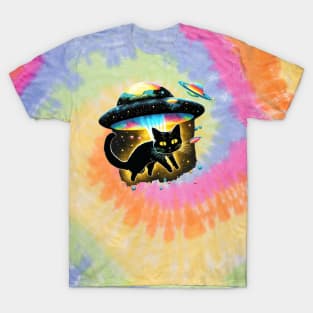 Funny Cat Tee, Galaxy Cat Shirt Spaceship Alien Cat T-Shirt